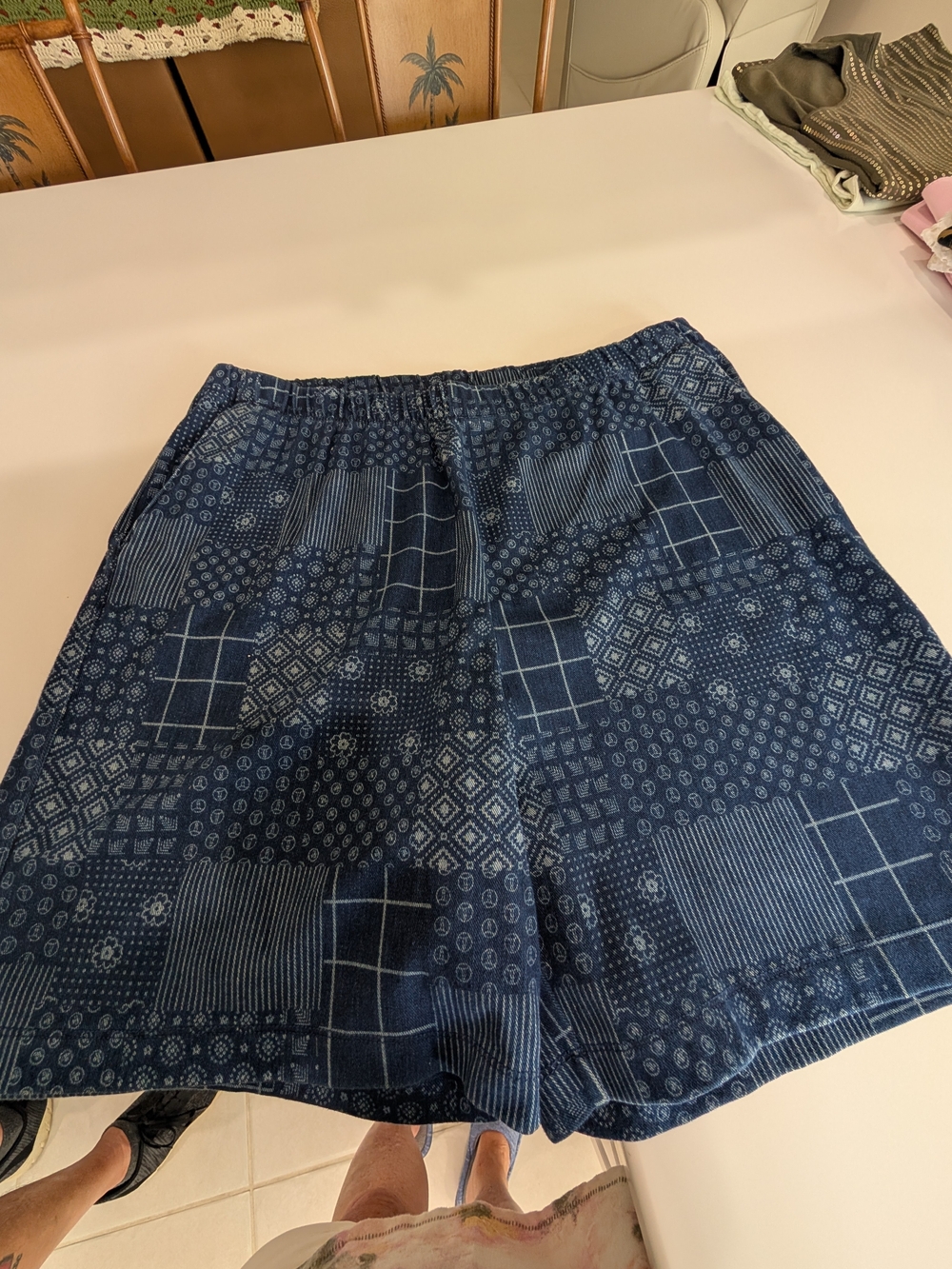 Lands' End Navy Patchwork shorts